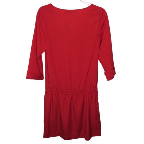 90s Vintage The Limited Outback Red Drape Neck Dress Long Sleeve XS - Picture 4 of 9
